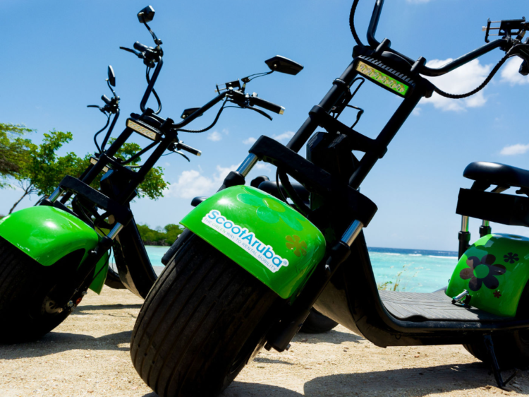 Scootey Aruba sunset electric scooter tour